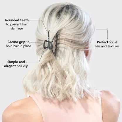 Kitsch Open Shape Metal Hair Clips for Women - Hematite, 1 Pc