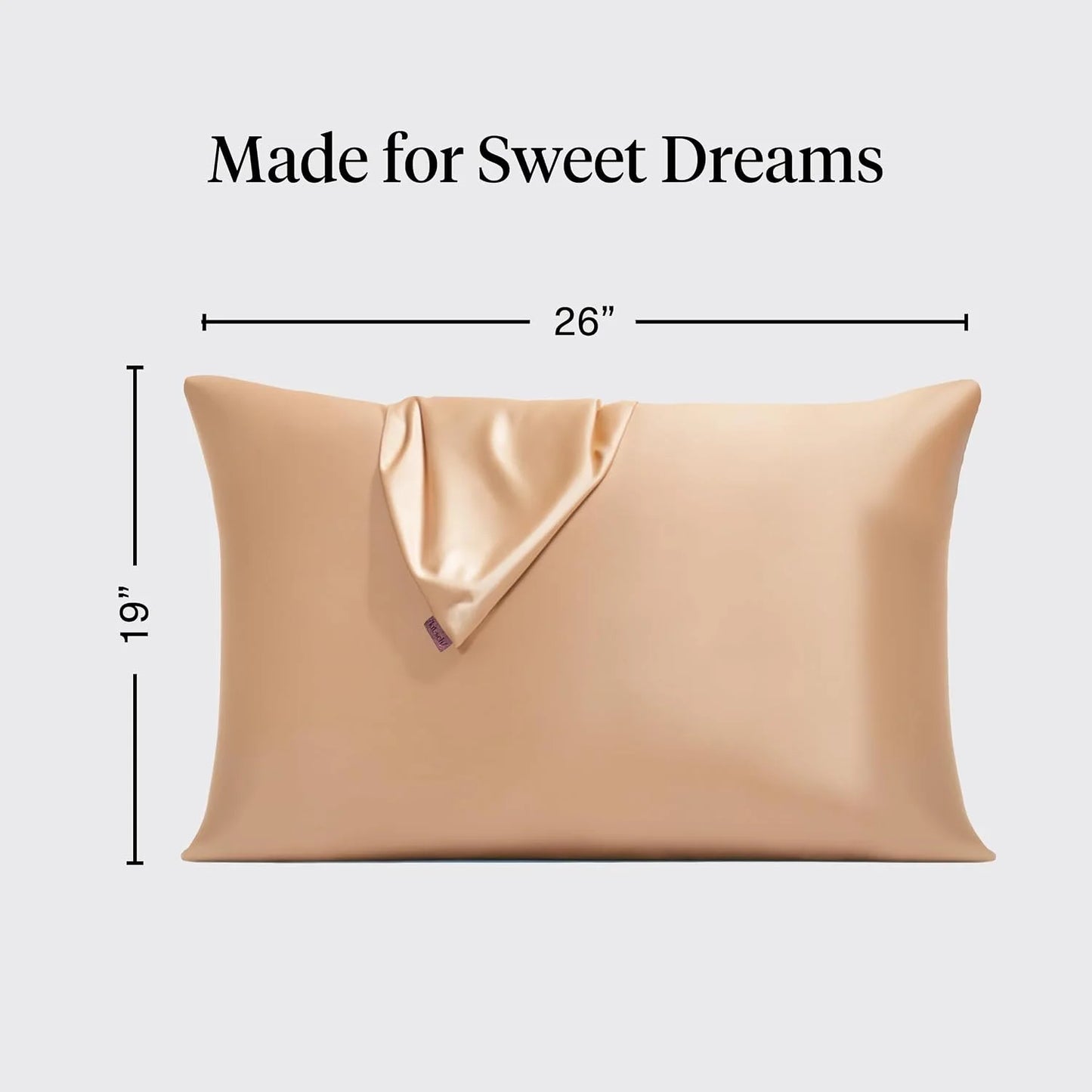 Kitsch Satin Pillowcase with Zipper - Standard Size, Haze Blue