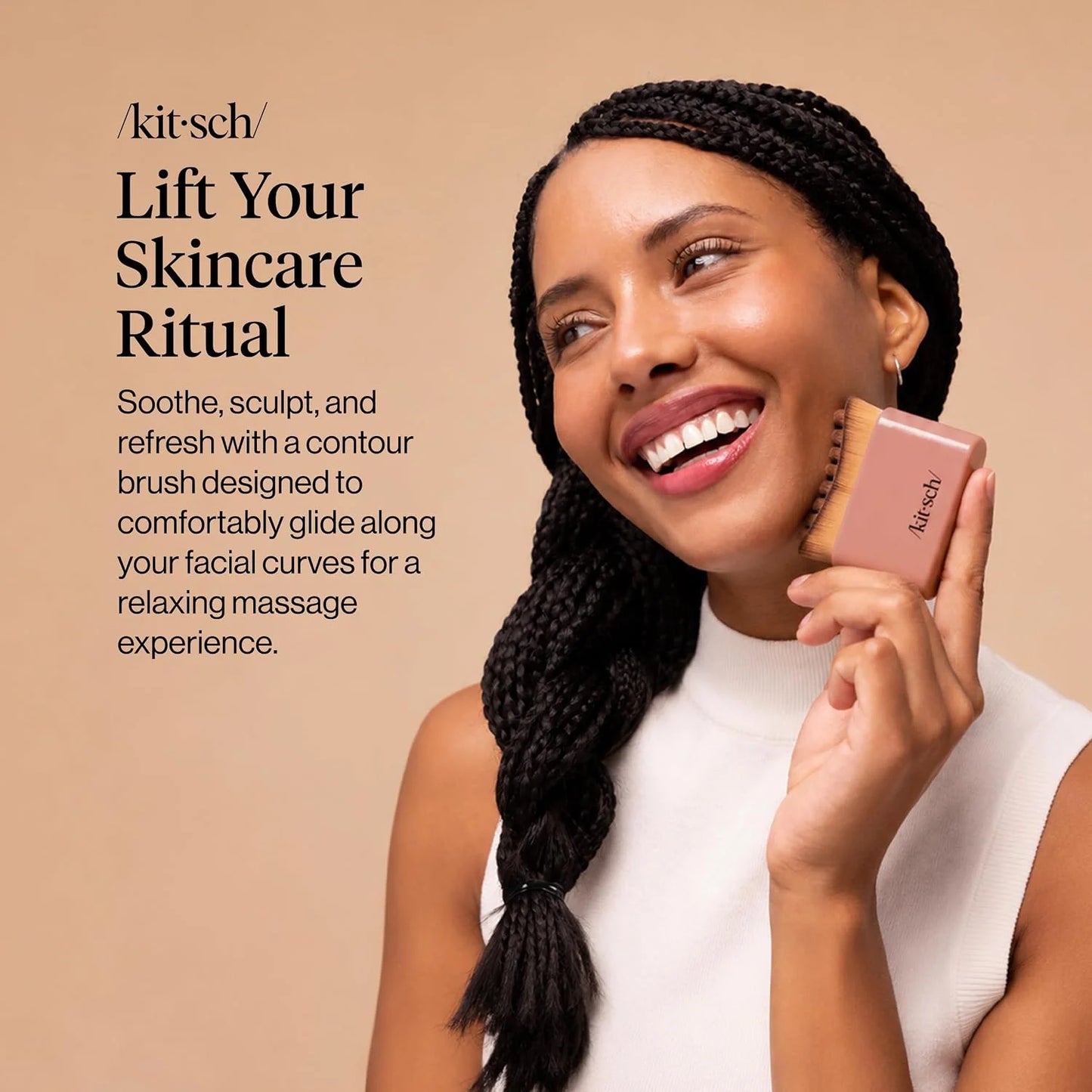 Kitsch Lymphatic Contour Face Brush - Facial Massage Brushes - Terracotta