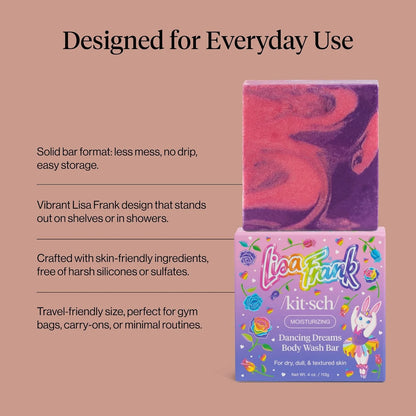 Kitsch Charcoal Soap Body Wash Bar for Cleansing – Made in USA, 4 oz