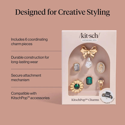 KitschPop™ Charm Sets - Vintage Emerald, 6pcs