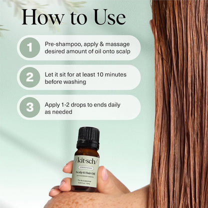 Kitsch Rosemary Oil for Hair Growth -With Castor Oil, Biotin & Jojoba- 60mL