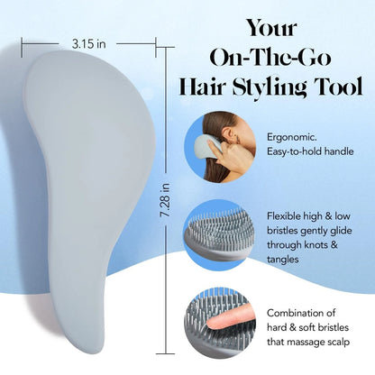 Kitsch Detangle Brush – Gentle Curly Hair Brush All Hair Types - Haze Blue