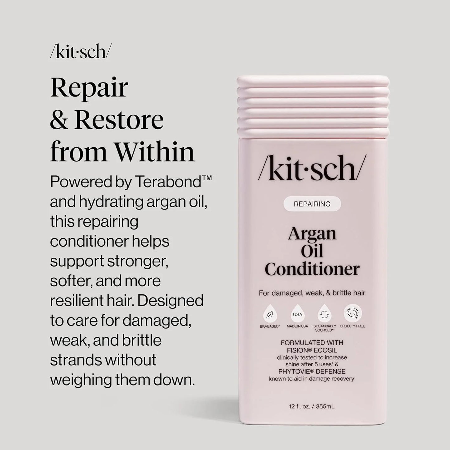 Kitsch Argan Oil Conditioner for Hair Growth – Made in USA, 12 oz