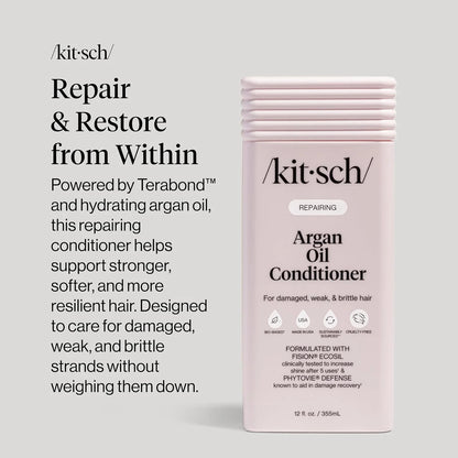 Kitsch Argan Oil Conditioner for Hair Growth – Made in USA, 12 oz