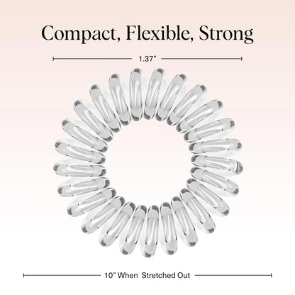 Kitsch Spiral Hair Ties for Women | Ponytail Holders - Brunette, 8 Pcs