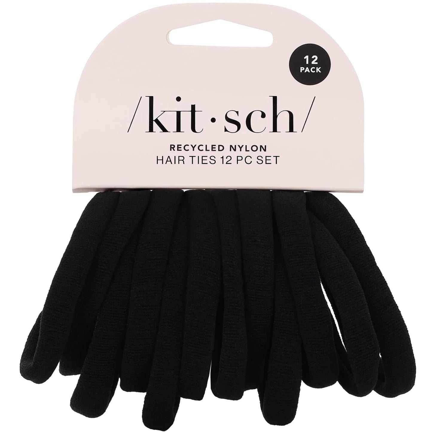 Kitsch Ribbed Hair Ties No Damage - Blush, 10pcs