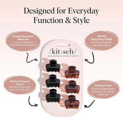 Kitsch Small Hair Clips for Women - Cute Hair Accessories - Rosewood, 8pcs