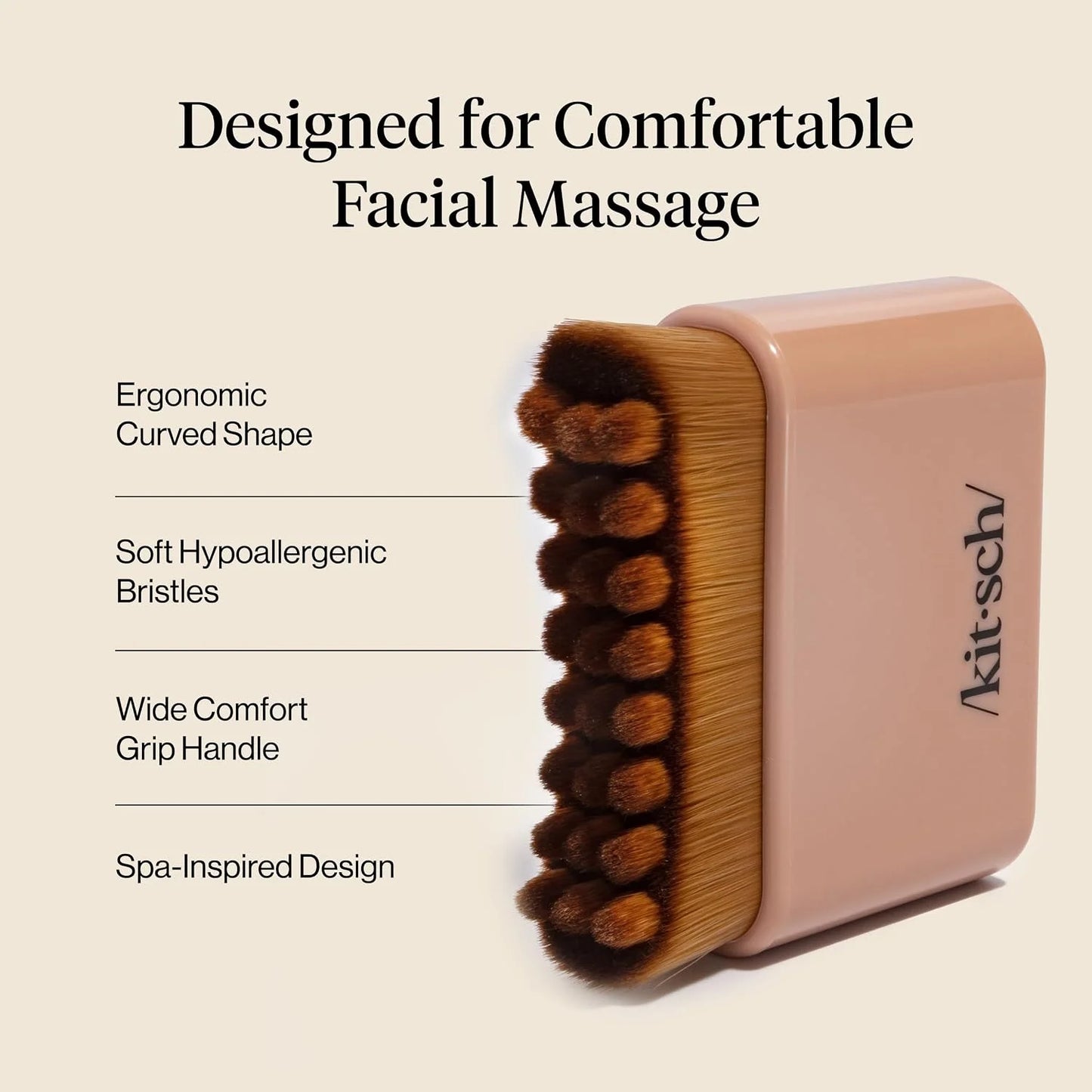 Kitsch Lymphatic Contour Face Brush - Facial Massage Brushes - Terracotta