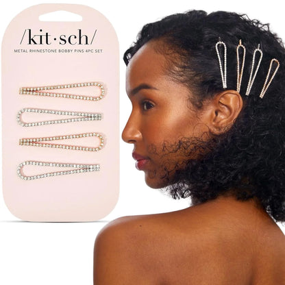 Kitsch Spiral Bobby Pins - Hair Accessories For Women - Brown, 3pcs