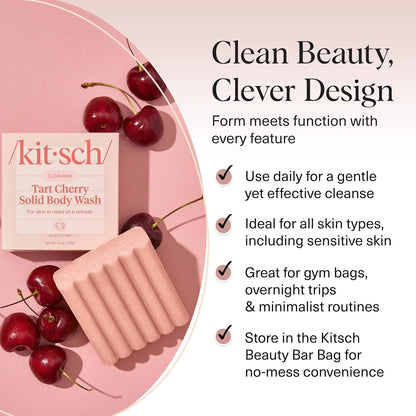 Kitsch Charcoal Soap Body Wash Bar for Cleansing – Made in USA, 4 oz