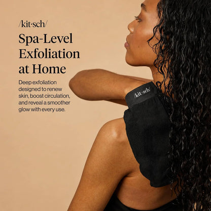Kitsch Exfoliating Glove – Exfoliating Mitt - 1pc Black