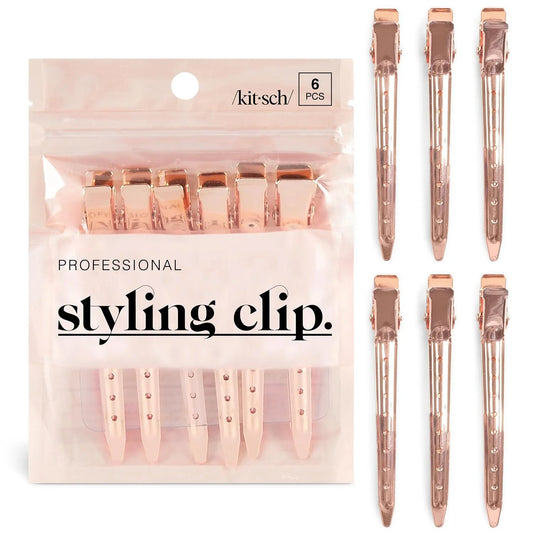 Kitsch Professional Alligator Clips - Rose Gold, 6 Pcs