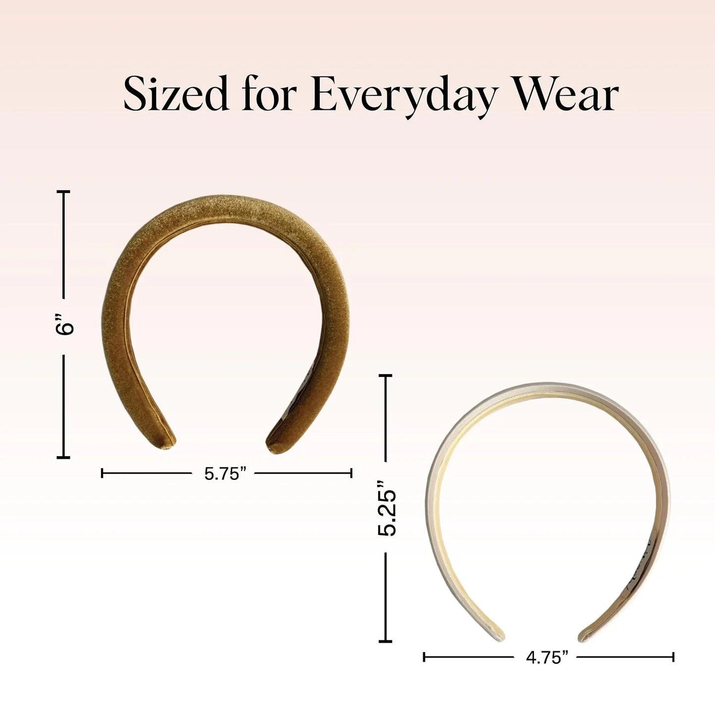 Kitsch Velvet & Satin Headbands for Women - Cream & Camel, 2pc Set