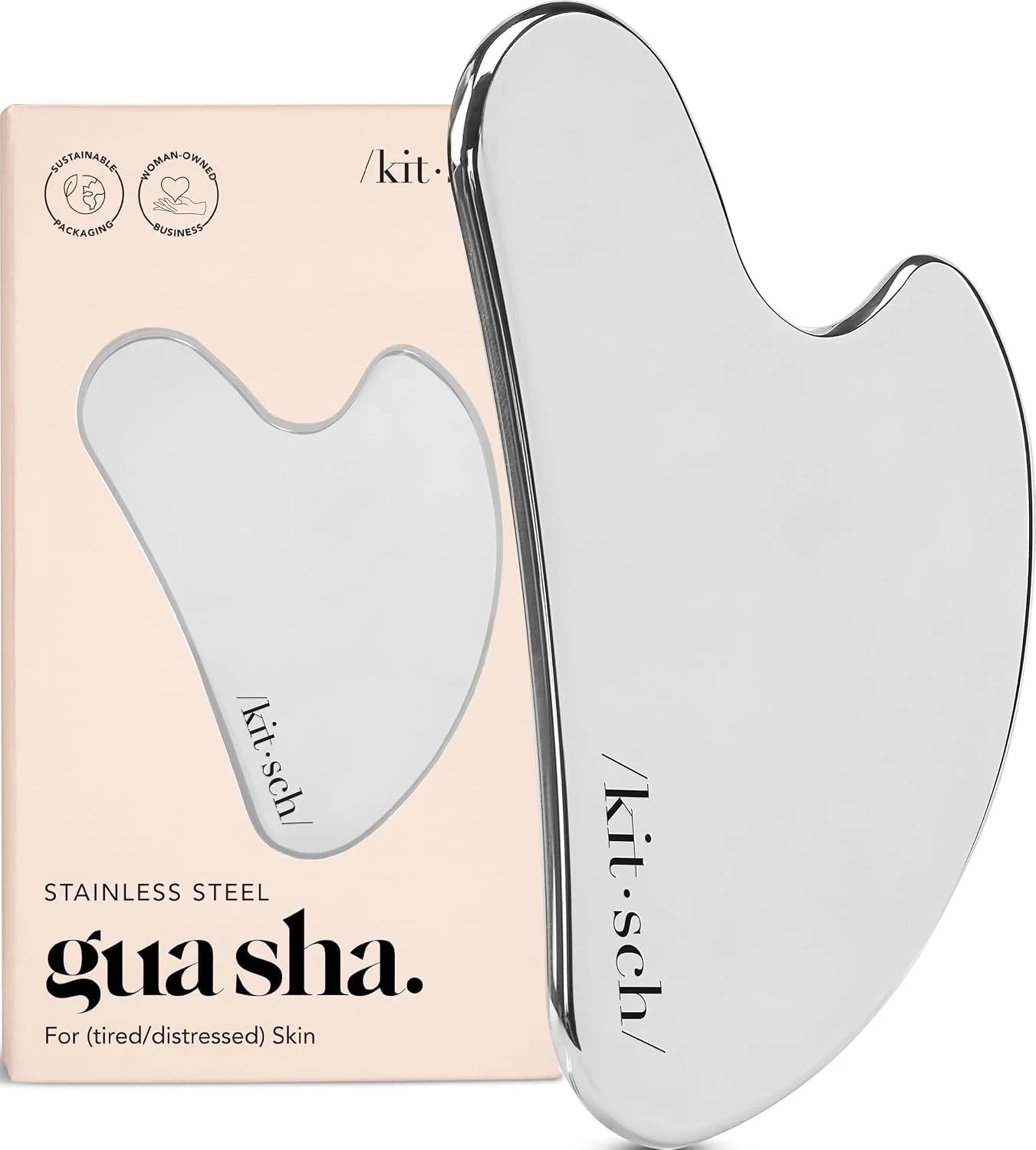 Kitsch Stainless Steel Guasha Tool for Face - Silver