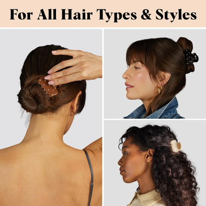 Kitsch Plastic Puffy Claw Clip - Hair Accessories For Women- Chocolate, 1pc