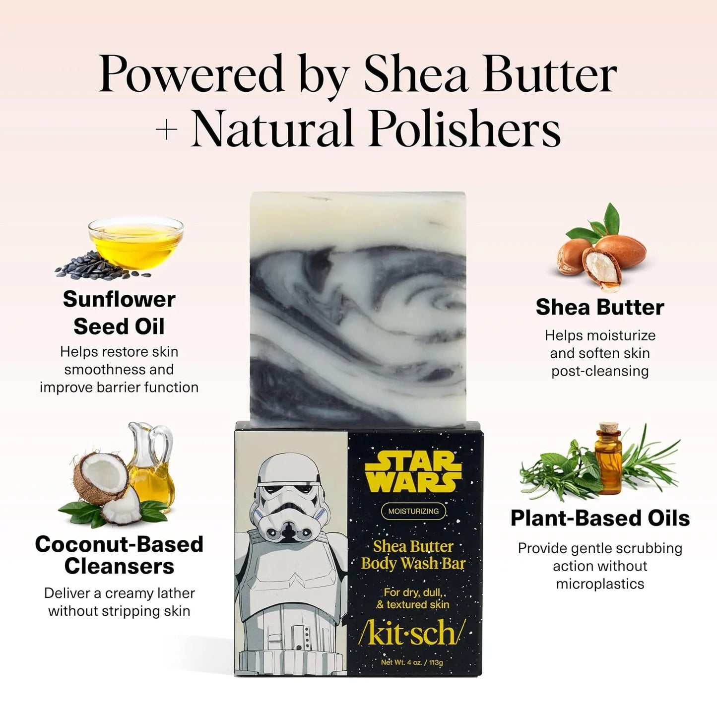 Kitsch Charcoal Soap Body Wash Bar for Cleansing – Made in USA, 4 oz