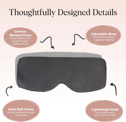 Kitsch Contour Satin Sleep Mask | Eye Masks for Sleep - Charcoal