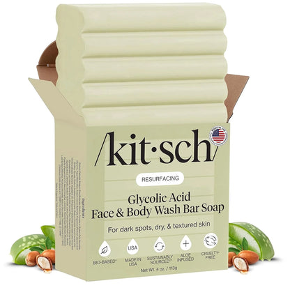 Kitsch Charcoal Soap Body Wash Bar for Cleansing – Made in USA, 4 oz