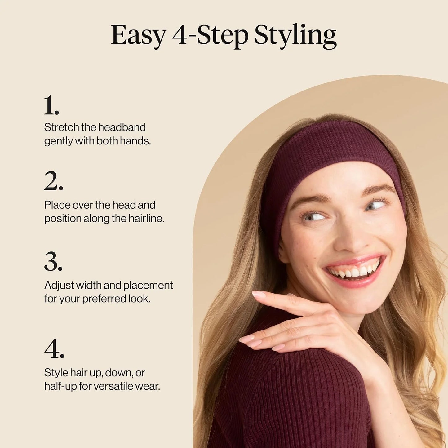 Kitsch Ribbed Wide Headbands for Women Non Slip - Cherry & Pink, 2 pcs