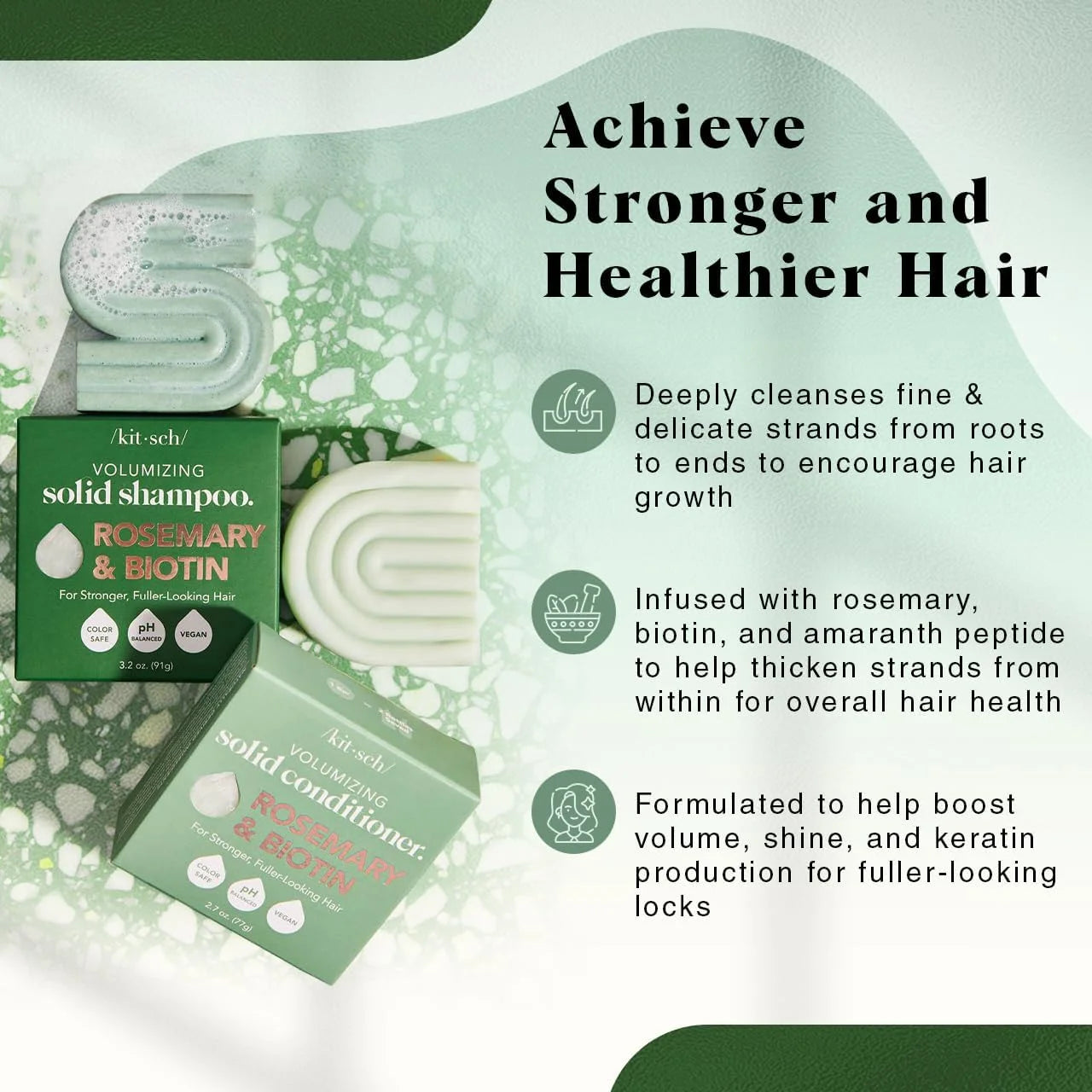 Kitsch Rosemary & Biotin Shampoo and Conditioner Set for Hair Growth