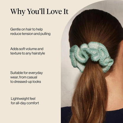 Kitsch Crochet Hair Scrunchie For Women - Seafoam Blue, 1pc