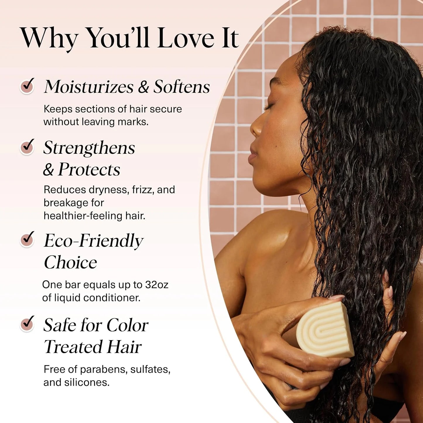 Kitsch Coconut Oil Conditioner Bar Soap for Hair Care - Made in USA, 3 oz