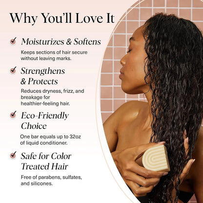 Kitsch Coconut Oil Conditioner Bar Soap for Hair Care - Made in USA, 3 oz