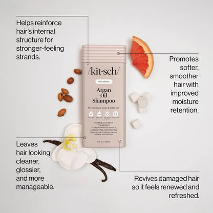 Kitsch Argan Oil Shampoo for Hair Growth – Hydrating Hair Care – 12.3 oz